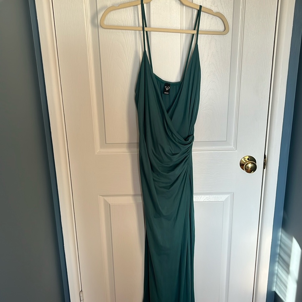 Sexy Dark Green Ruched Full Length Dress from Windsor